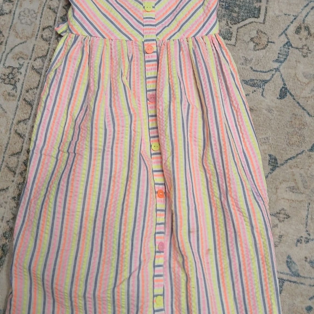 Jane Ashley Multicolor Striped Kids Casual Dress